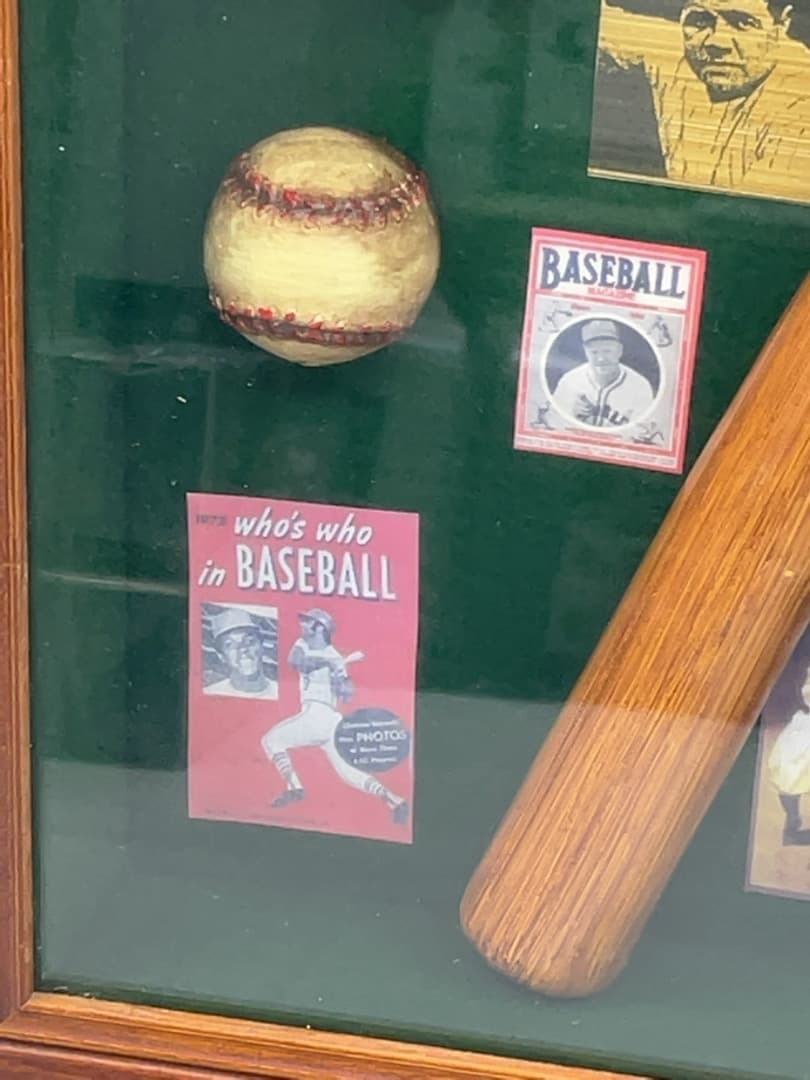 大リーグ ガラス額入り 記念品 ベーブ・ルース 1957 ベースボール