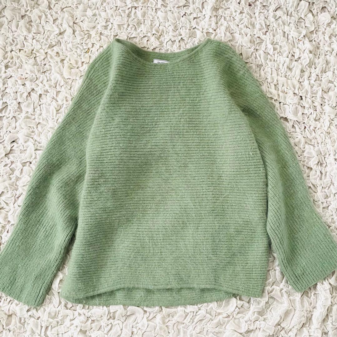 美品 シップス ハミルトン アンゴラボートネックプルオーバー ふわふわ