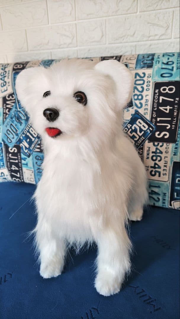 白い犬のぬいぐるみ