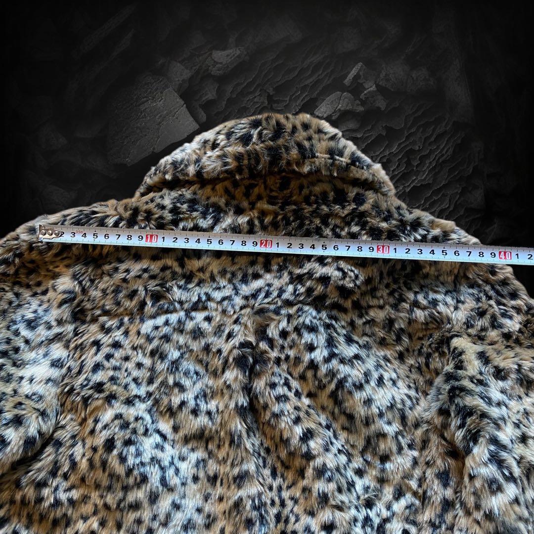 平成ギャル 豹柄 ファージャケット 短丈 グランジY2Kレオパードファー