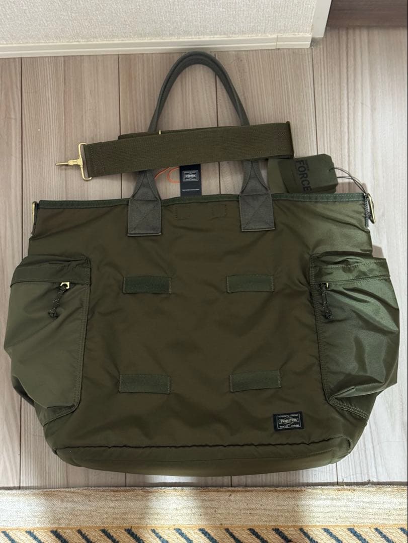 新品 PORTER / FORCE 2WAY TOTE BAG オリーブドラブ - メルカリ