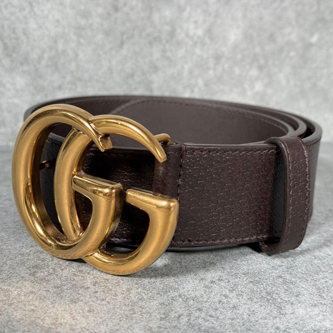 GUCCI GGマーモントレザー ゴールド 男女兼用 ベルト 406831 茶 楽天市場】グッチ GUCCI ベルト メンズ カーフスキンレザー マーモント