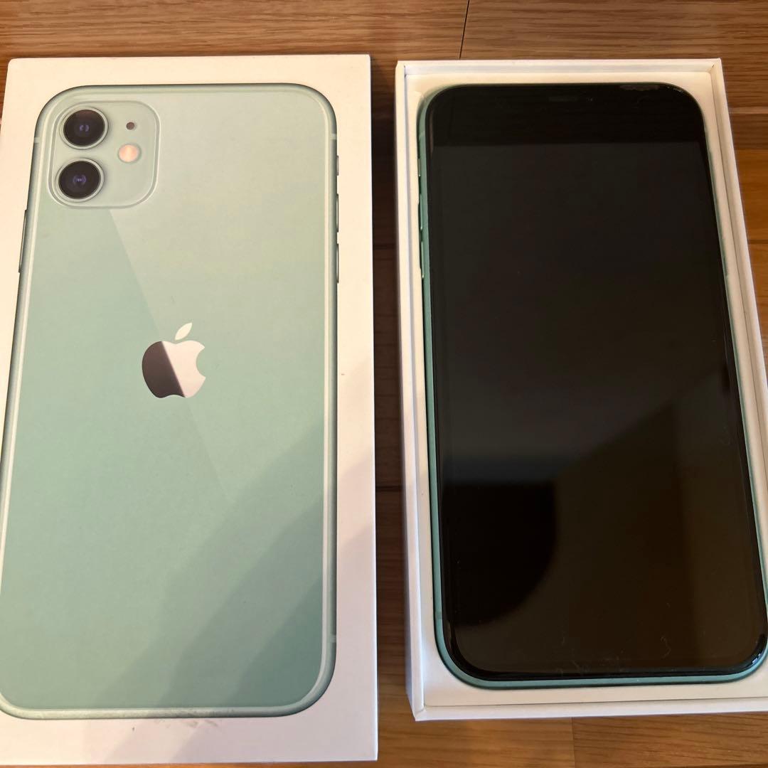 iPhone11 グリーン 128GB 箱付きSIMフリー スマホ本体 - メルカリ