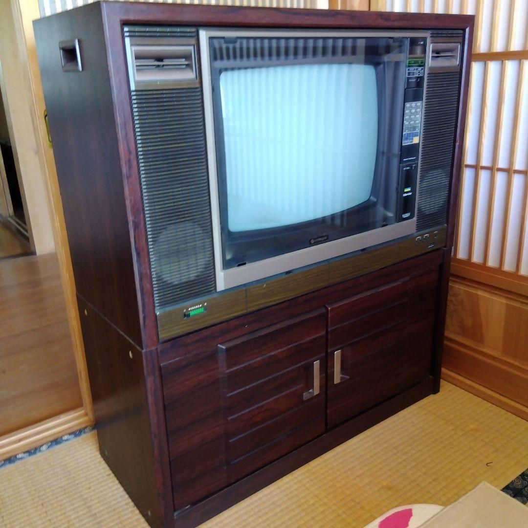 昭和レトロ 日立製ブラウン管テレビ アンティーク 家具調 - メルカリ