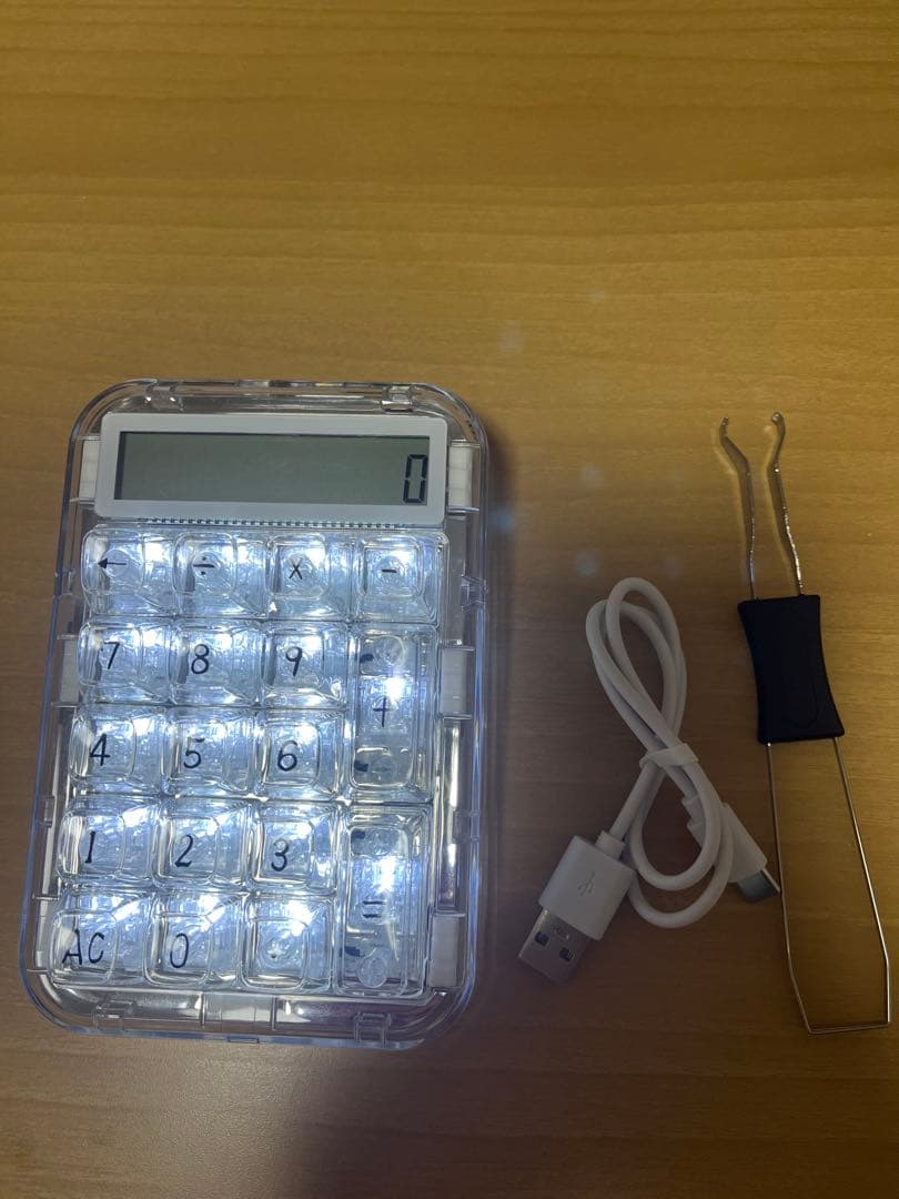 電卓 透明 coolkiller 韓国 光る クリア電卓 テンキー - メルカリ