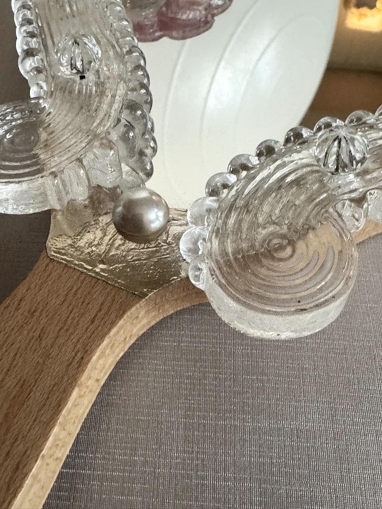 ムラーノガラス ＜C＞ パール 手鏡 ハンドミラー ベネチアンガラス