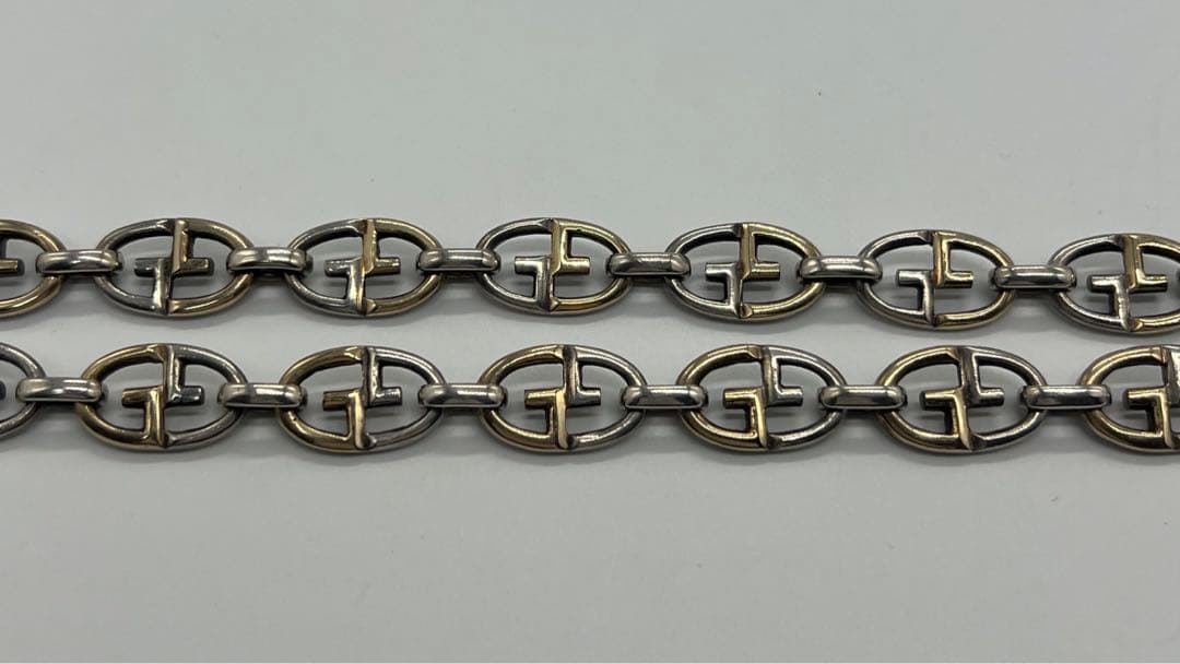 グッチ オールドグッチ Gリンク ネックレス SV YG コンビ 希少 - メルカリ