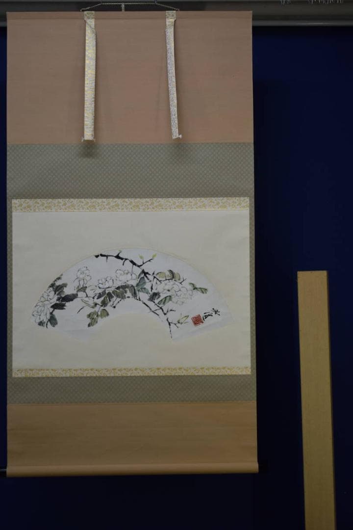 不詳/作者不詳/扇面花図/布袋屋掛軸HF-626