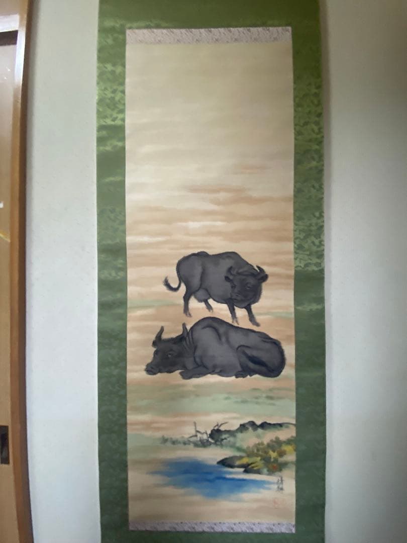 掛け軸　牛