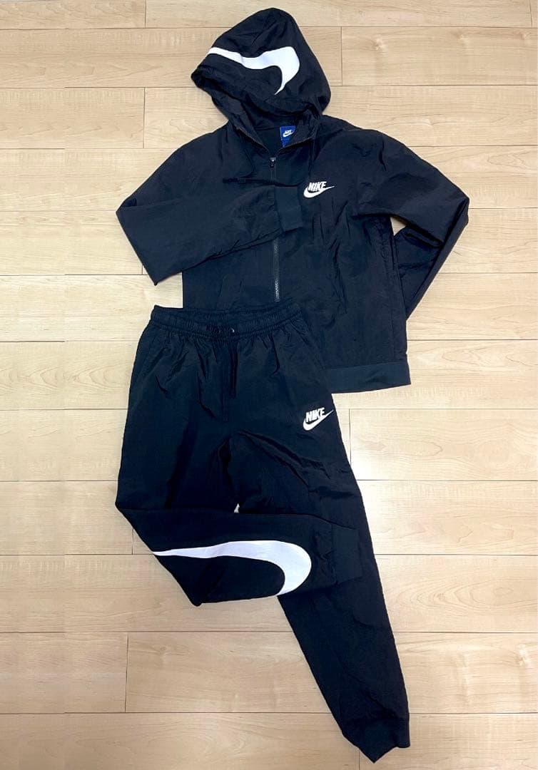 未使用 廃盤 レア NIKE 上下 S ナイロンジャケット ビッグスウォッシュ Nike ナイキ ナイロンジャケット ビックスウォッシュ レッド Mサイズ