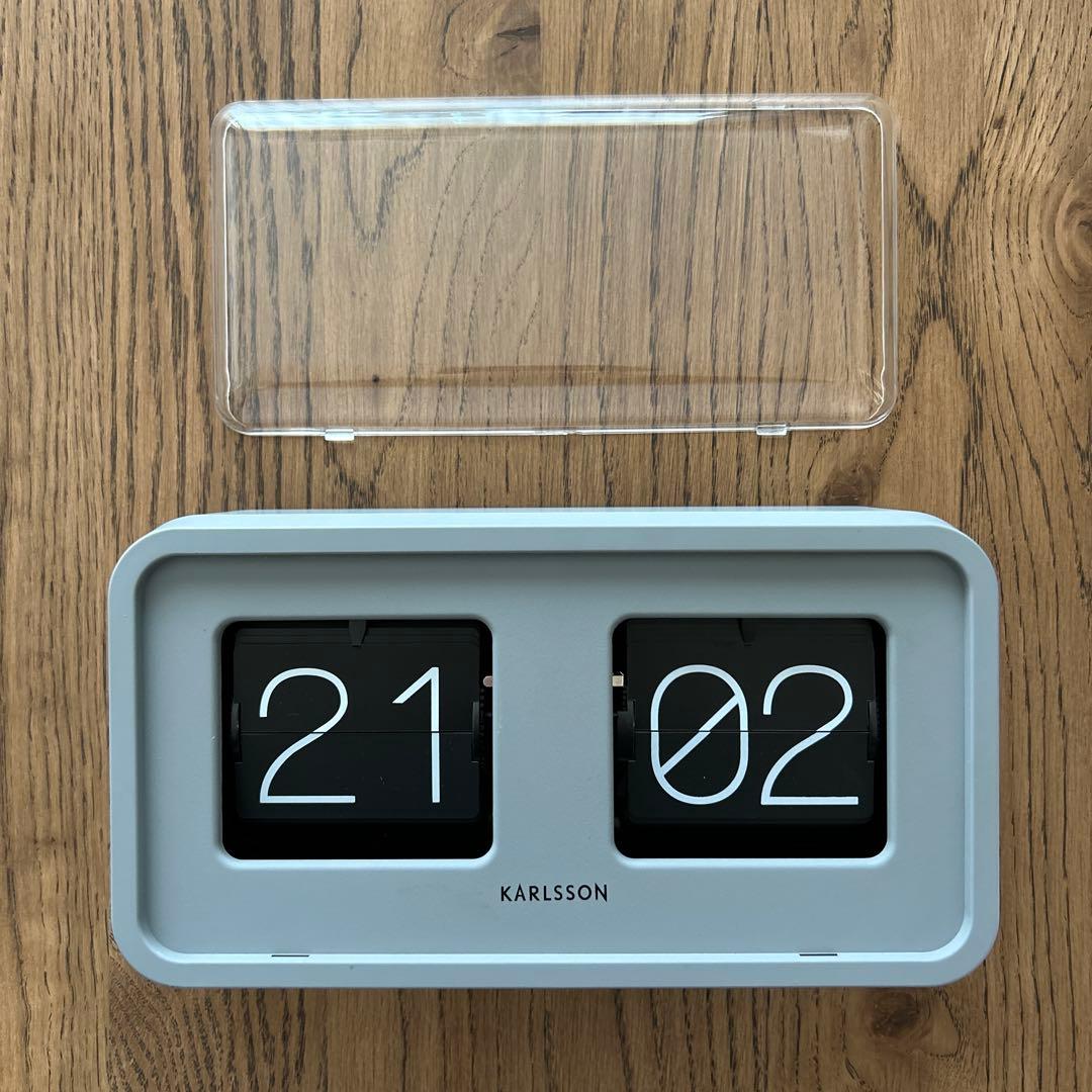 【新品】Karlsson 置き時計 グレー カールソン KARLSSON Wall / Table clock Boxed Flip KA5620ST