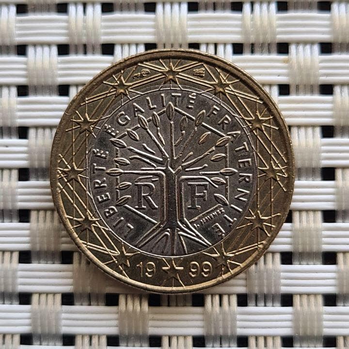 送料込】海外硬貨 ヨーロッパ 1ユーロ 20セント 5セント 2セント 計4枚