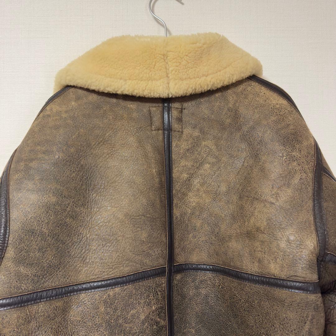 希少】 90's AVIREX B-3 ムートンジャケット 胸タグ ラムレザー - メルカリ
