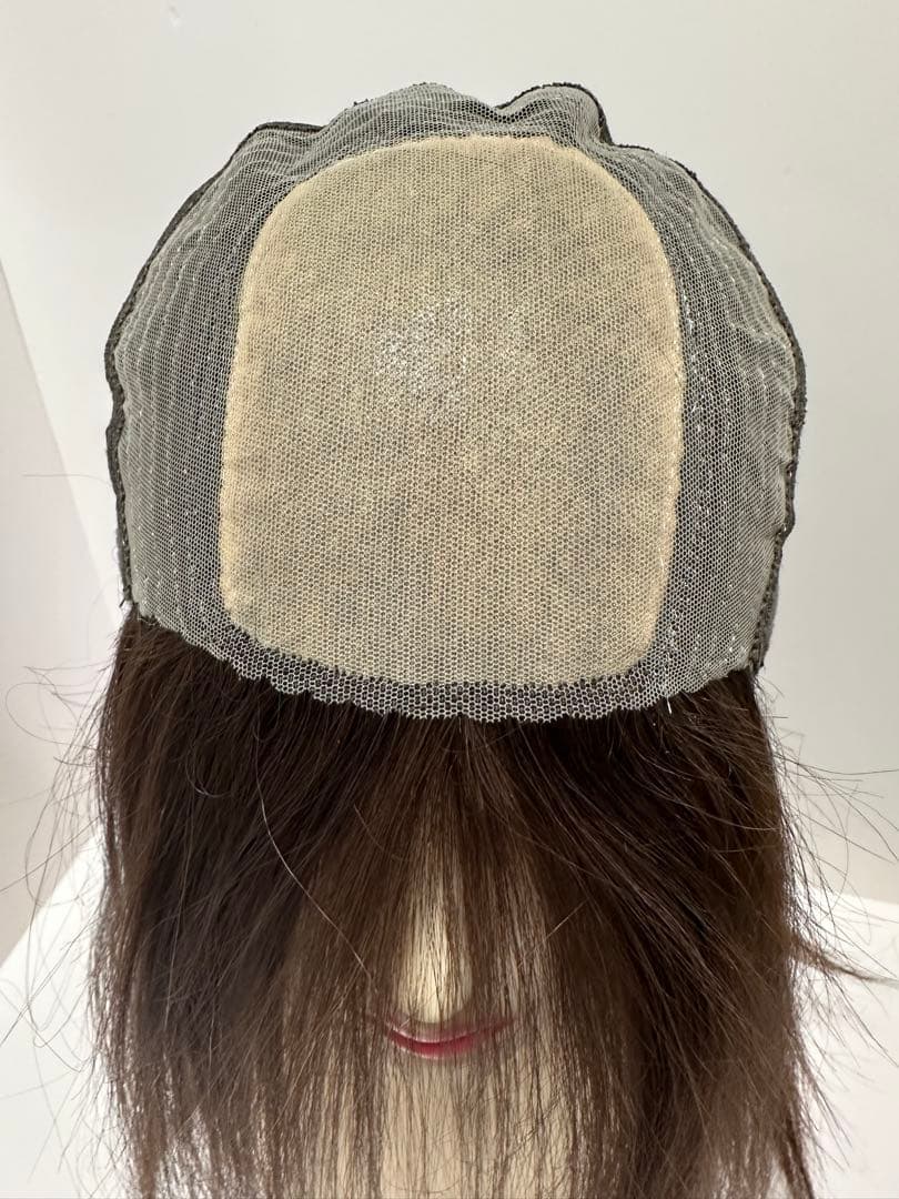 フルウィッグ人毛100%医療ウィッグ鎖骨ミディアム ストレート ダーク