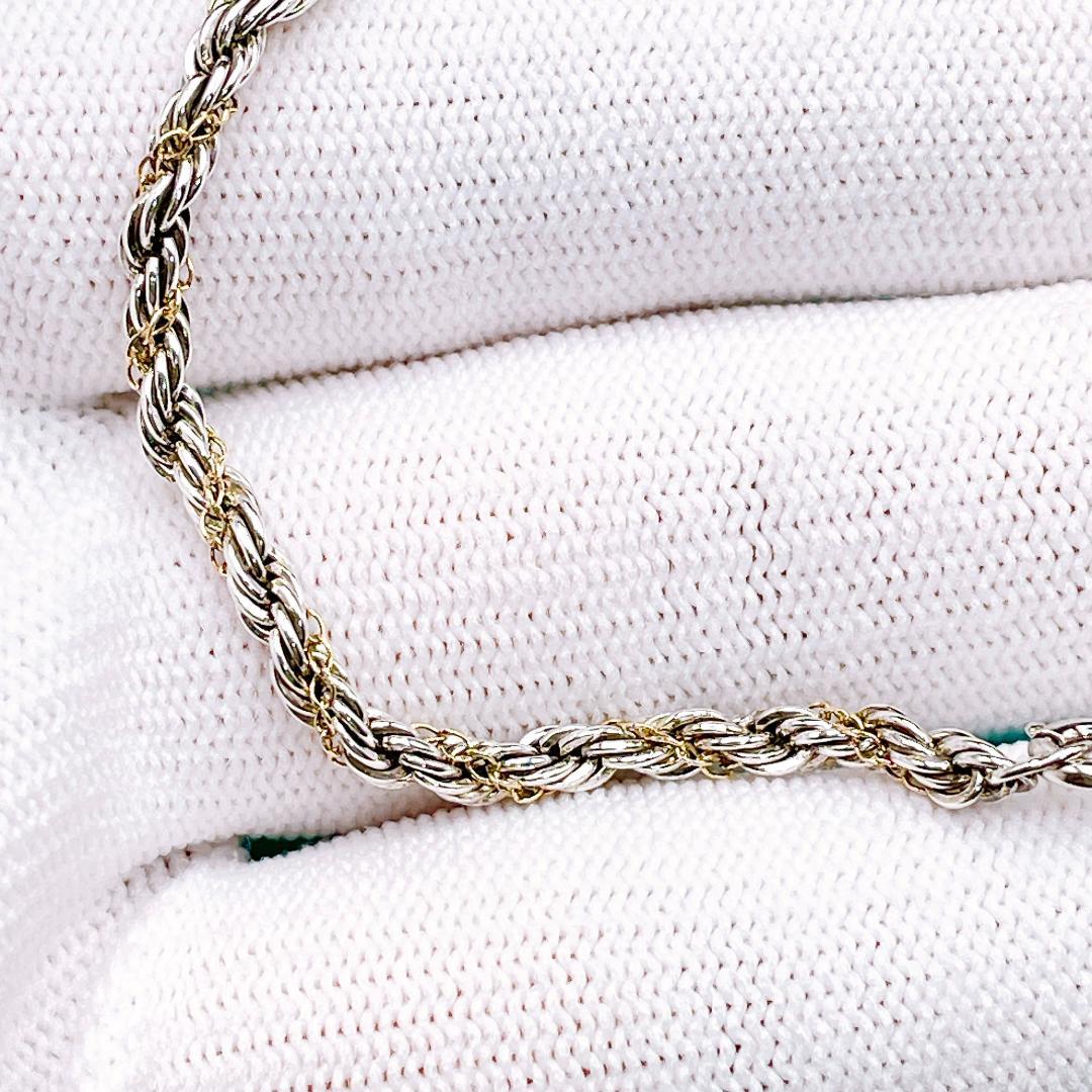 ◇ティファニー◇新品仕上済 K14 Ag ツイストロープ ブレスレット 5.8g