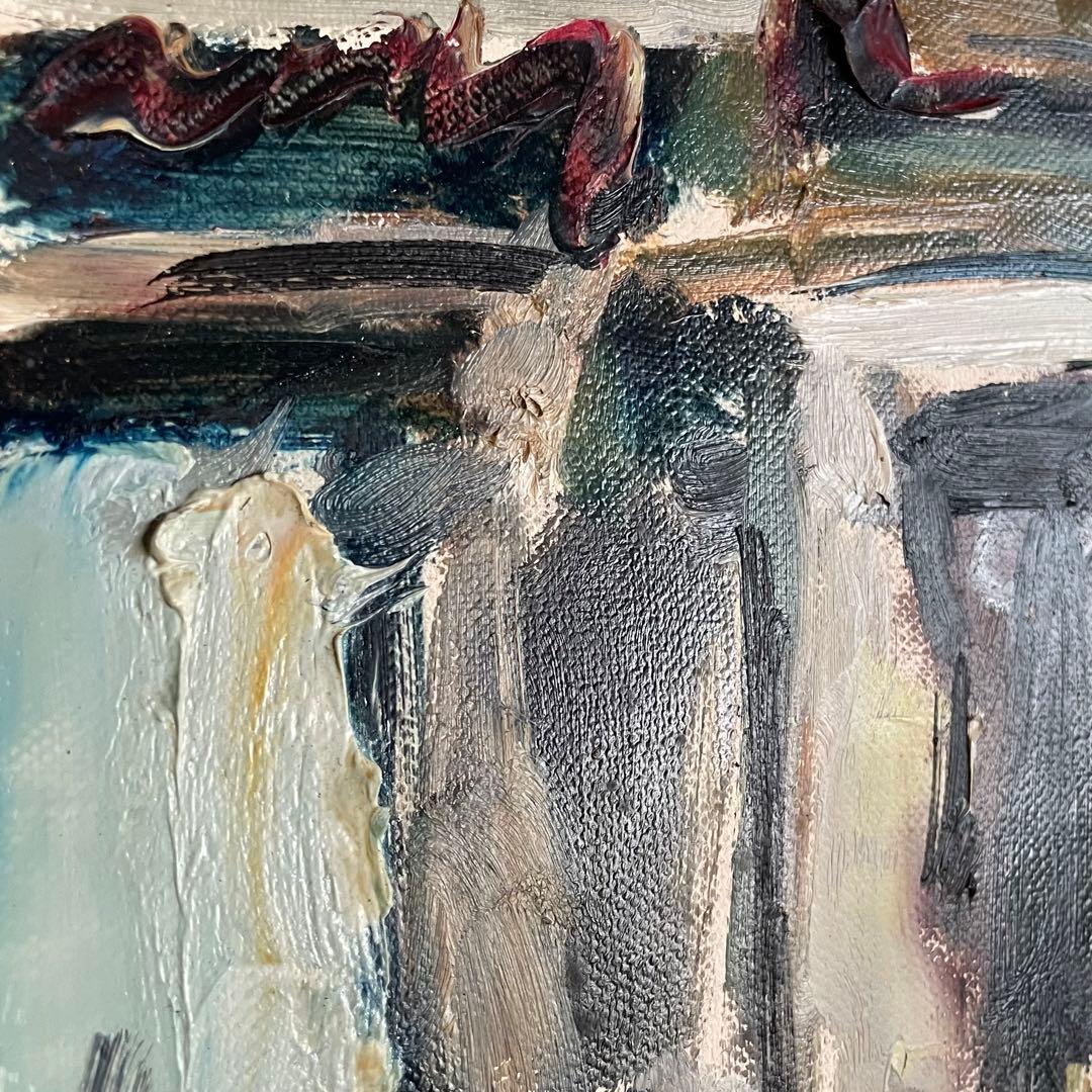 石浩一　he　油彩画　油絵　抽象画　肉筆　額付　本人サイン入　25.11.15