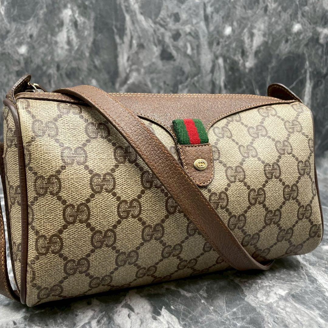 ✨美品✨GUCCI GG シェリーライン ショルダーバッグ ブラウン レザー