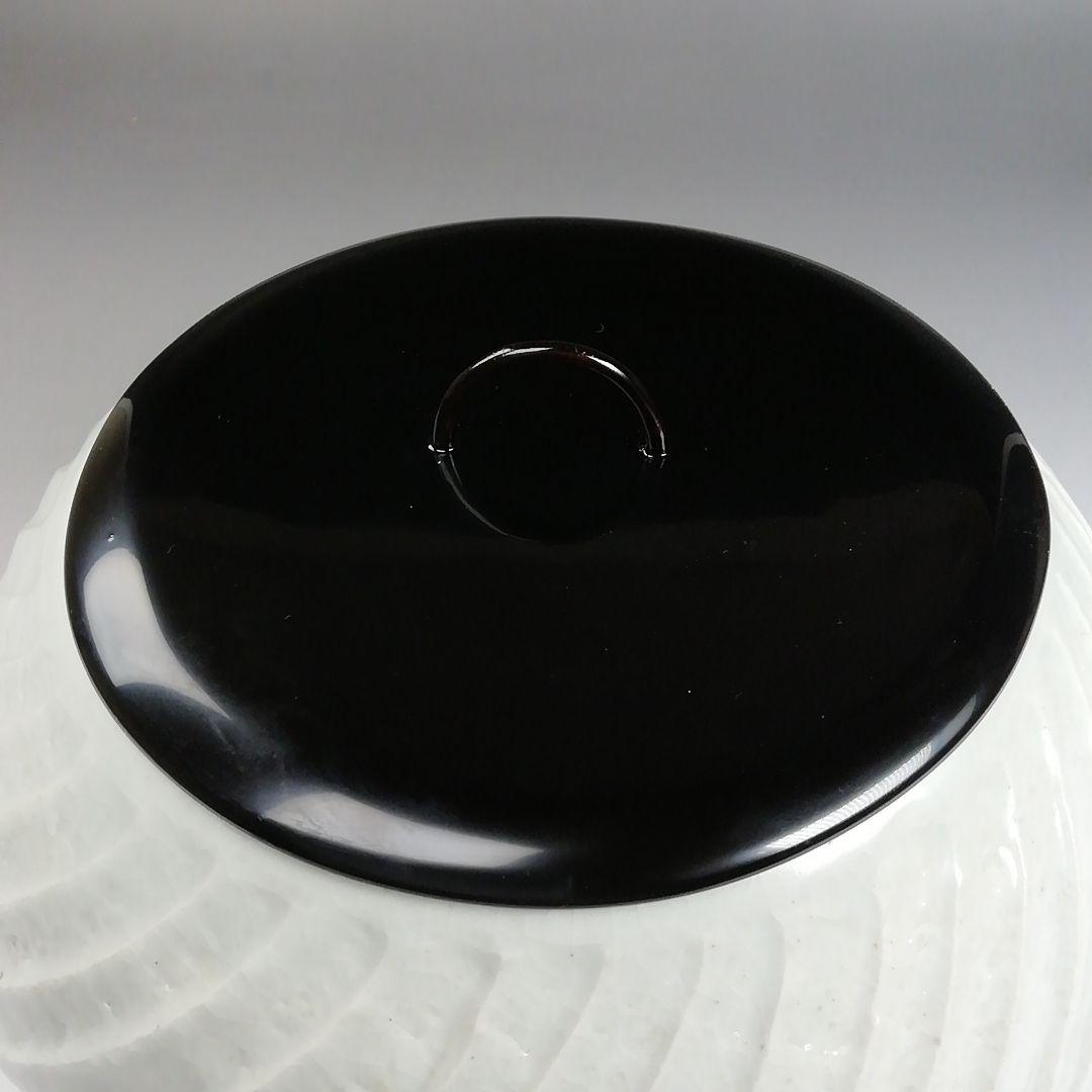 W235 水指 『白磁シノギ 水指』『森岡嘉祥 造』 共箱 茶道具