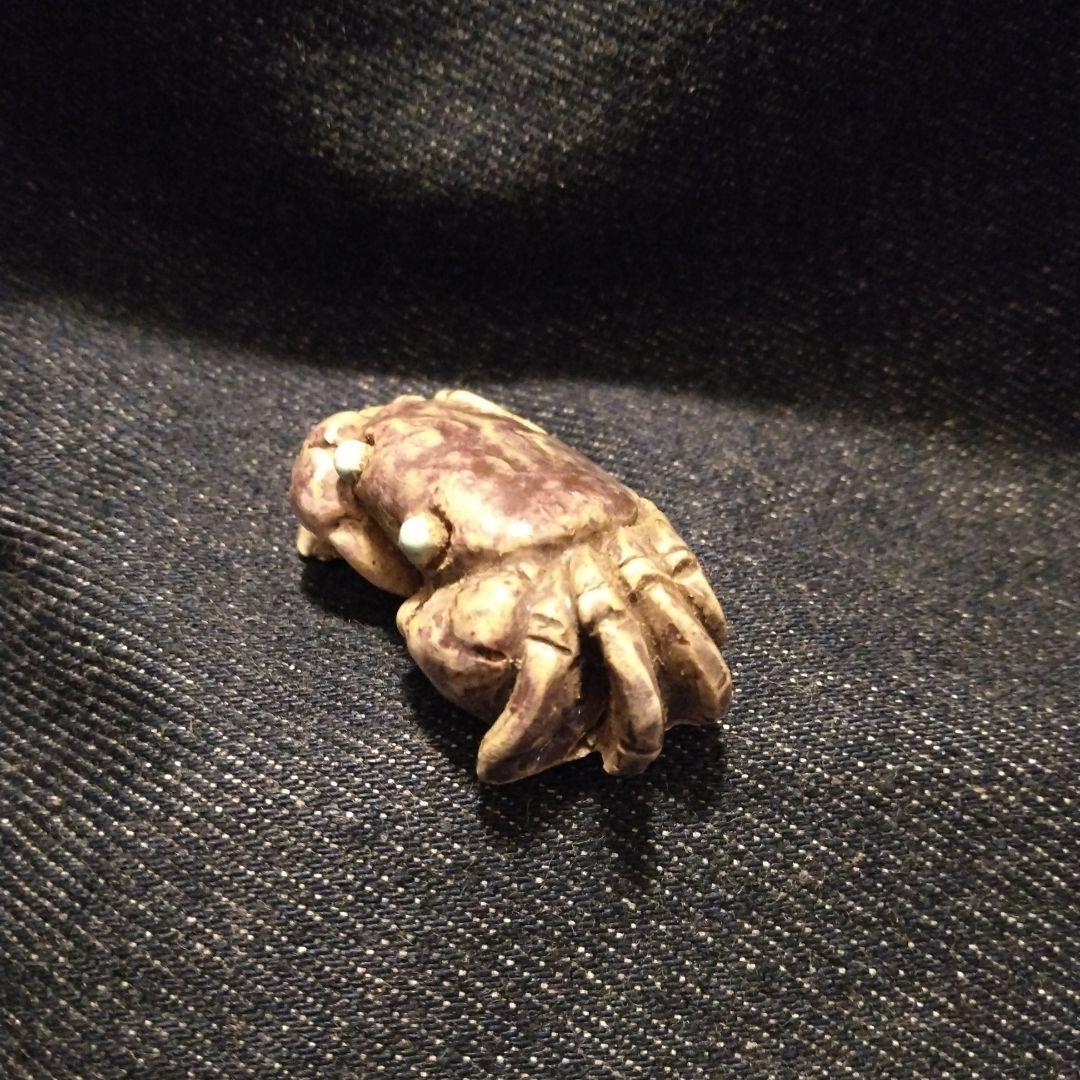 古いカニ　帯留め　二六　楽山　水月焼　着物　骨董