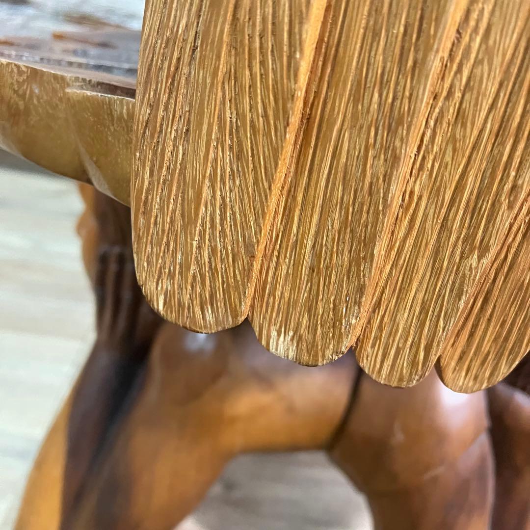 ヴィンテージ家具꧂ワシと少年の木彫りアームチェア 無垢 アンティーク