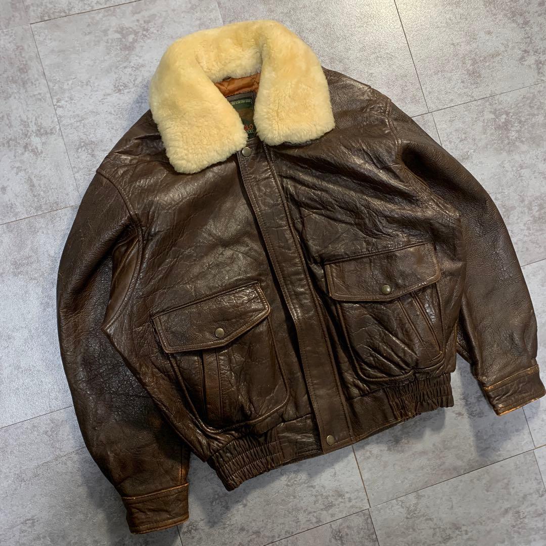 80s〜90s OLD UNIQLO A-2 leather jacket - メルカリ