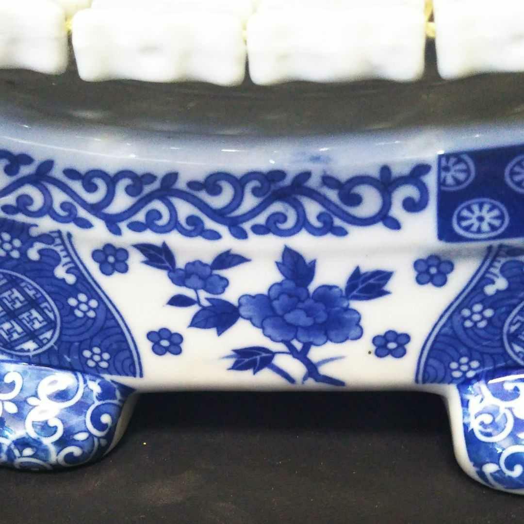 中国古美術/中国青花纏枝牡丹紋陶製枕/