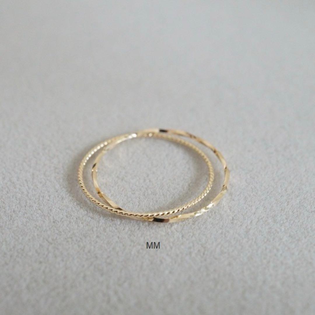 《刻印あり》新品K10YG レイヤードリング 11号