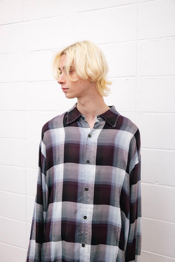 新品 レア UNUSED x SUGARHILL オンブレチェックレーヨンシャツ - メルカリ