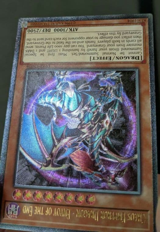 遊戯王、EU版、英語、混沌帝龍、終焉の使者、アルティメットレア、レリーフ