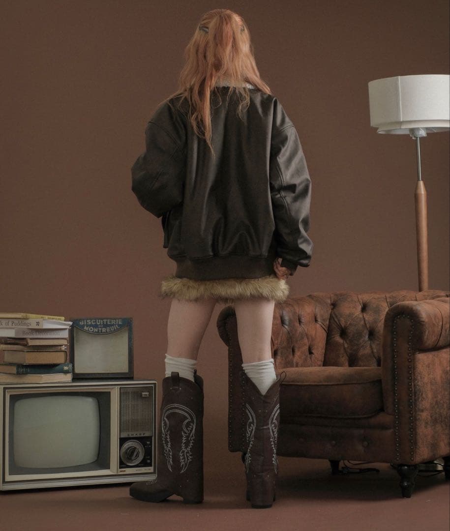 【バタ子さん】sedacle 裏ボア合皮ブルゾン　Mサイズ