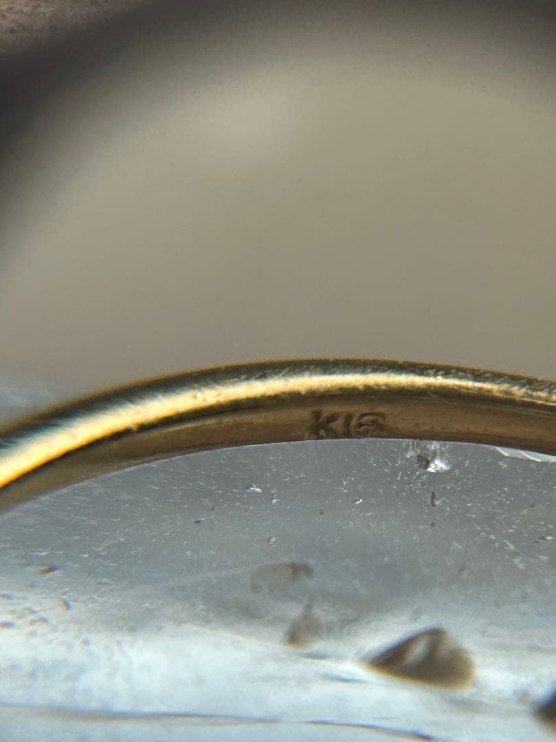 K18YG ダイヤリング　　0.08ct 9号