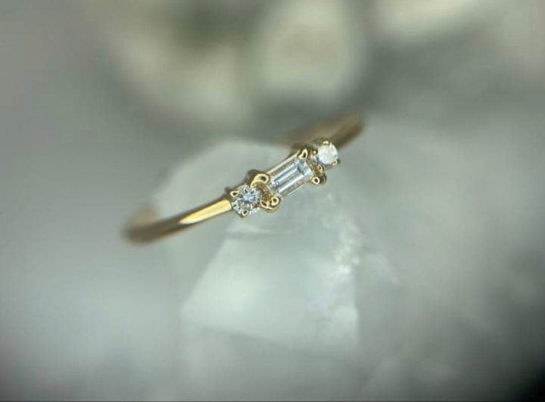 K18YG ダイヤリング　　0.08ct 9号