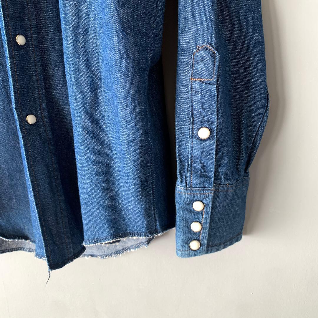 WRANGLER 80's USA製 デニムウエスタンシャツ 濃紺 ラングラー - メルカリ