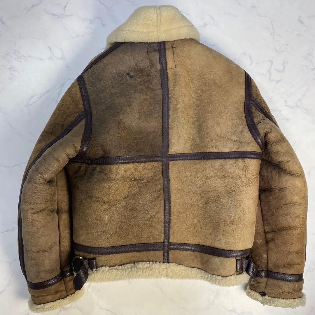 schottショット B-3 フライトジャケット 40 リアルムートン ブラウン