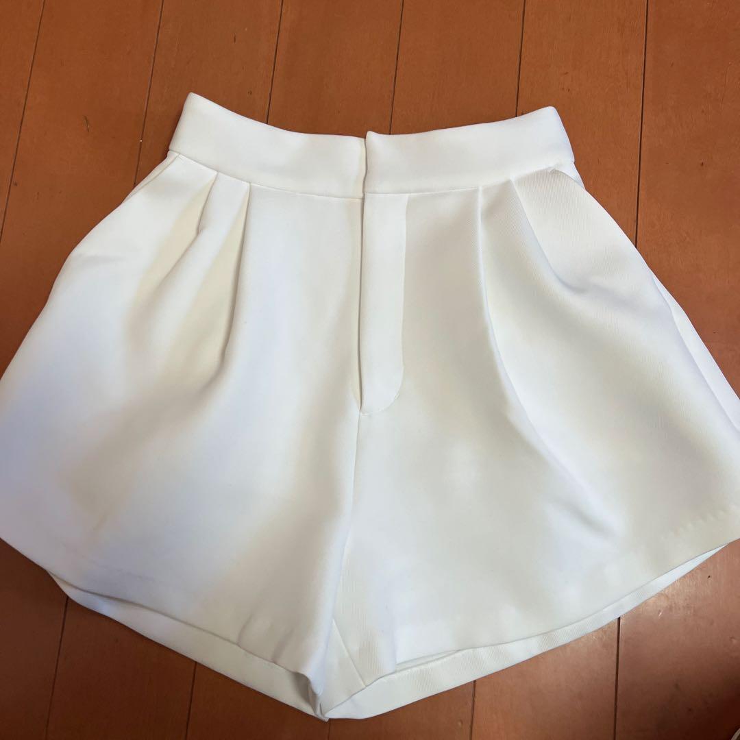 miw　sheller ホワイト プリーツショートパンツ キュロット miniministore プリーツキュロットパンツレディース 韓国 -靴