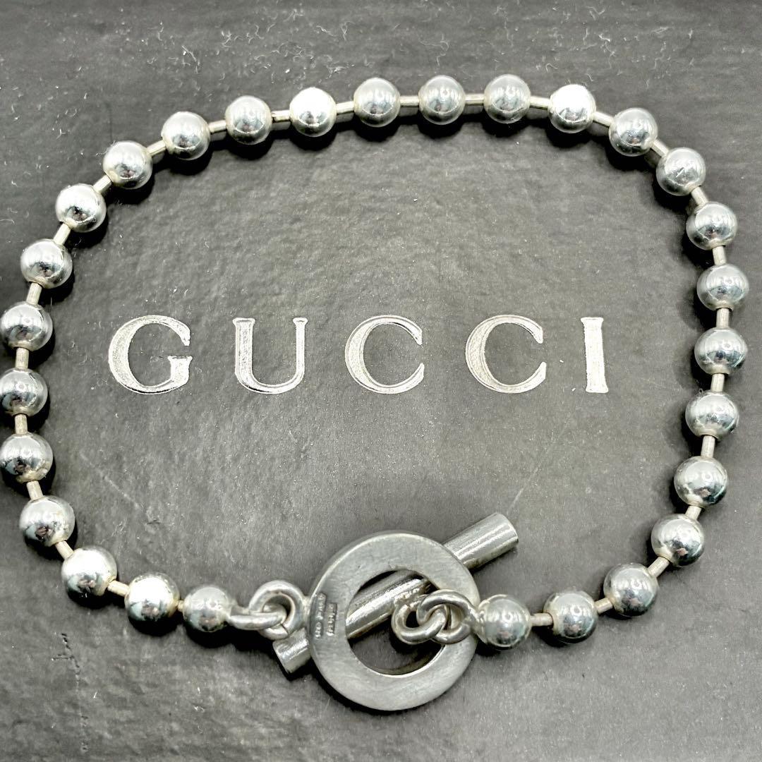 GUCCI グッチ ボールチェーン ブレスレット 21cm シルバー メンズ GUCCI（グッチ） ブレスレット ボールチェーン シルバー925
