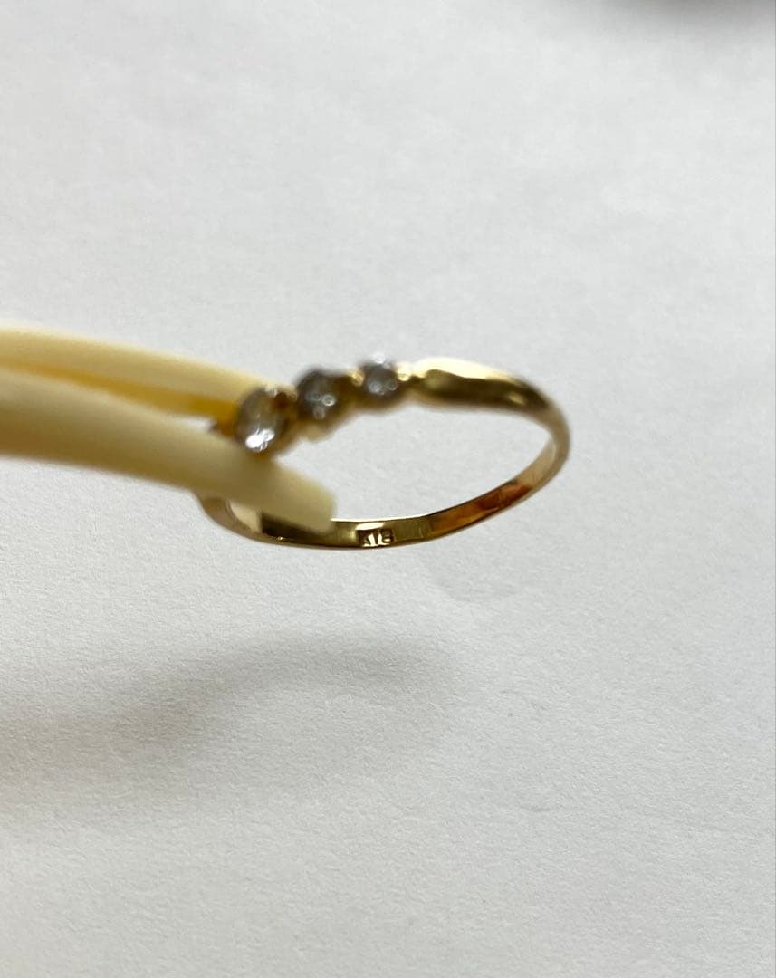 K18 ダイヤ ５石 0.2ct ピンキーリング　指輪