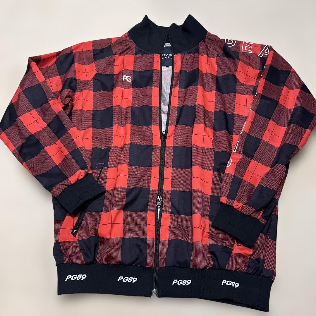 Pearly gates パーリーゲイツ ジップアップジャケット チェック 赤黒