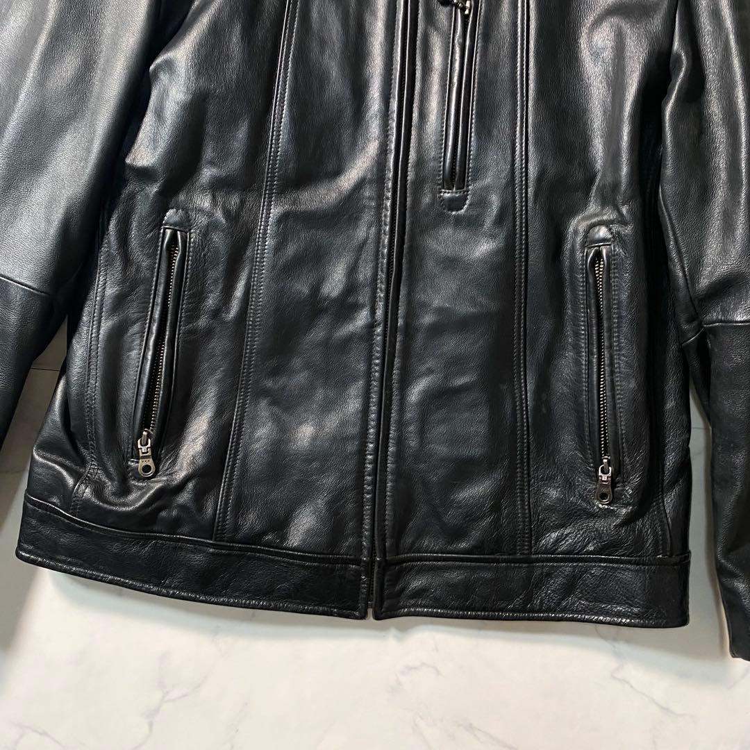 良品】オールドユニクロ ライダースジャケット 本革 レザージャケット