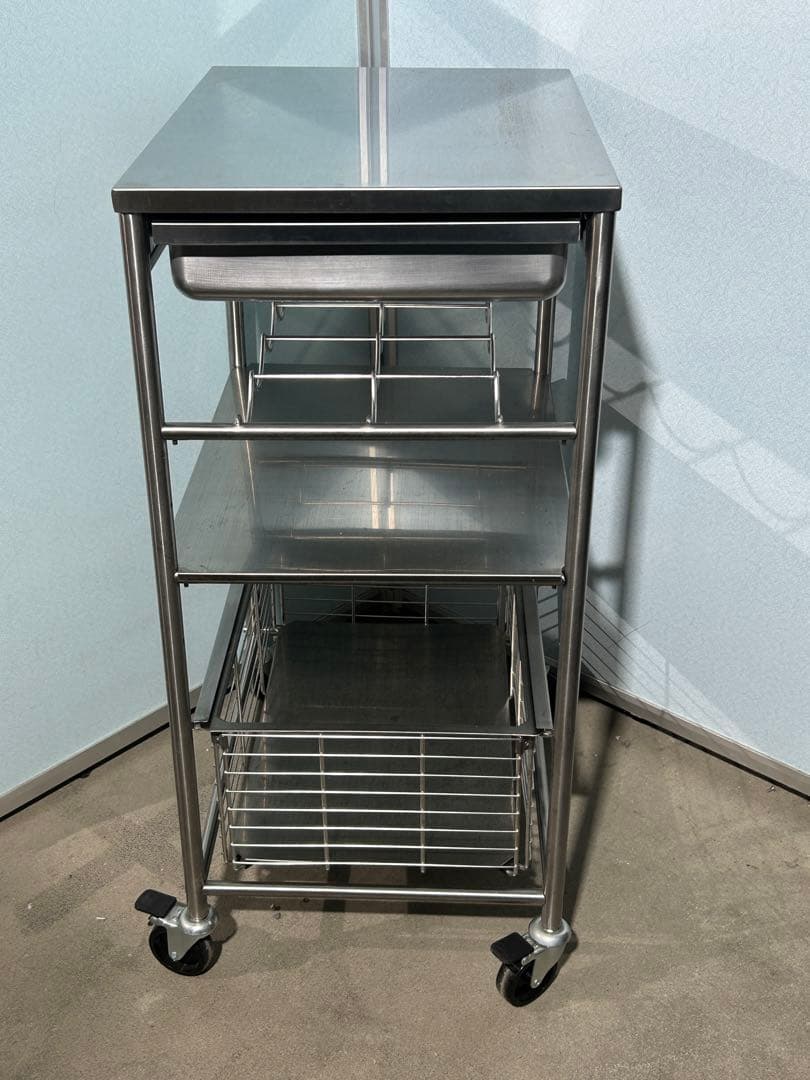 ☆中古品 キッチンワゴン IKEA GRUNDTAL グルンダール ステンレス