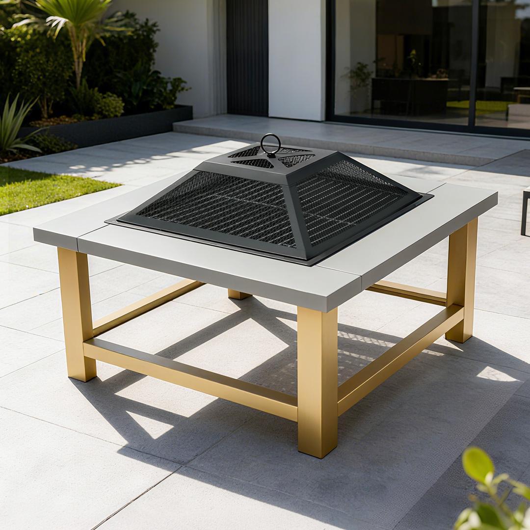 ファイヤーピット 焚き火台 バーベキューコンロ 焚火台BBQコンロ 焚き火台 新作低価【BBQコンロ/焚き火台兼用】6−8人 ファイヤーピット 焚き火台