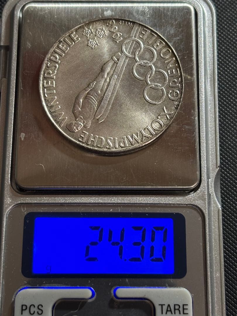 [レア] グルノーブル冬季オリンピック　記念銀メダル　純銀　24.30g