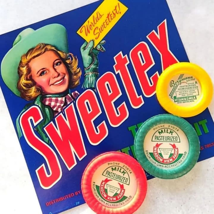 ヴィンテージラベル ミルクキャップ アメリカン雑貨 ジャンク