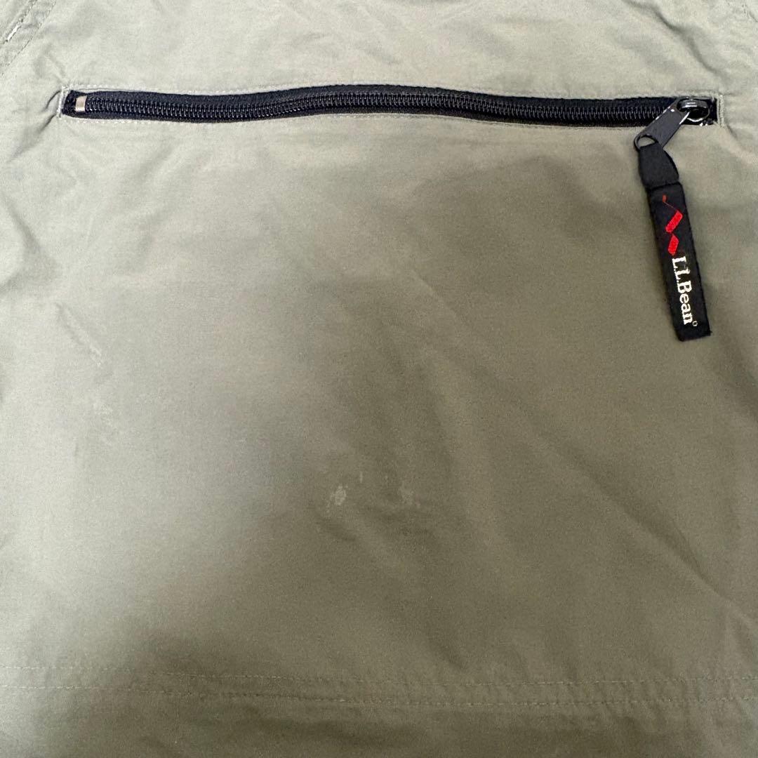 90s L.L.Bean ナイロン アノラックパーカー カーキー サイズS