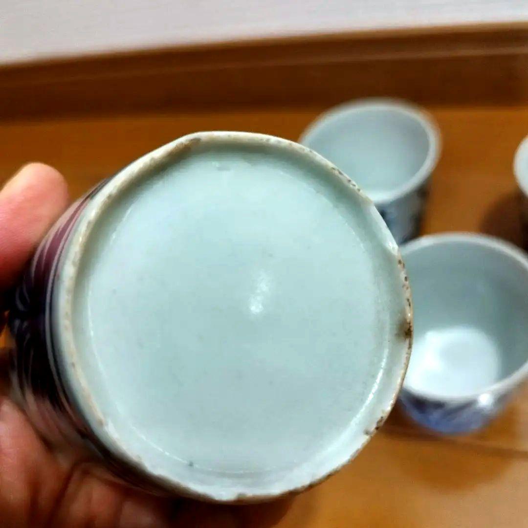 ひ*し様 古伊万里 菖蒲模様の染付 蕎麦猪口 5個セット！