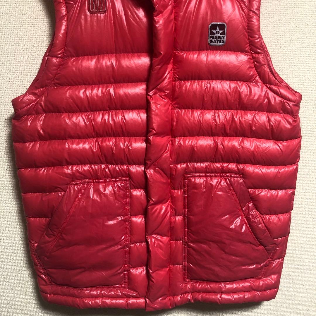 美品 PEARLY GATES ピンク ダウンベスト メンズXLサイズ