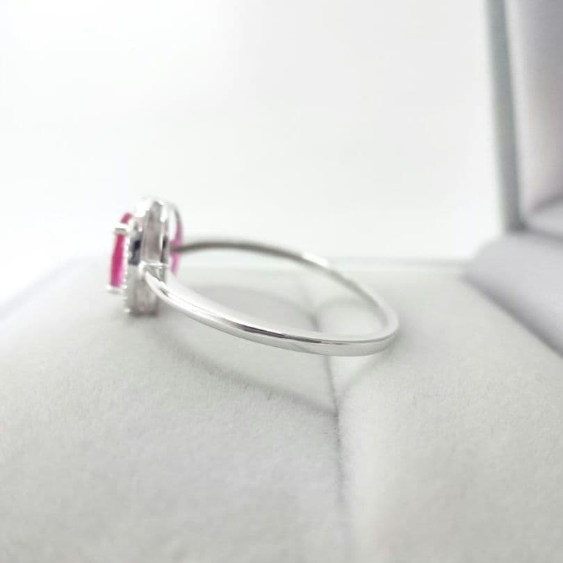 【美品】ルビー　ダイヤモンド　リング　0.45ct　0.09ct　K18WG