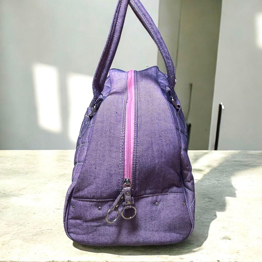 大容量 PUMA y2k キルティング ボストンバッグ デニム パープル 希少