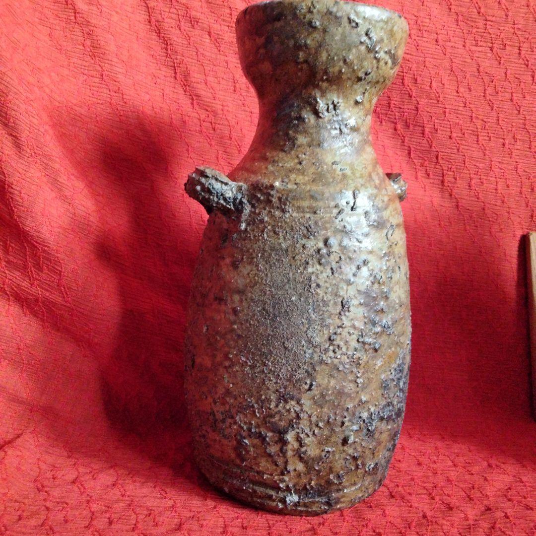 備前 髙原昌治造 釜変耳付花入 登窯 二点 栞