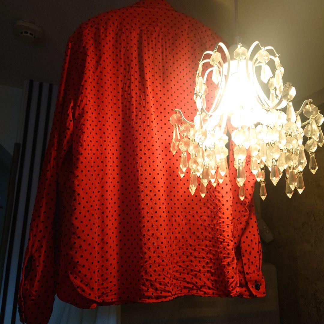 サンローラン／ドット柄（立体ドット）シルク長袖シャツ38 - メルカリ